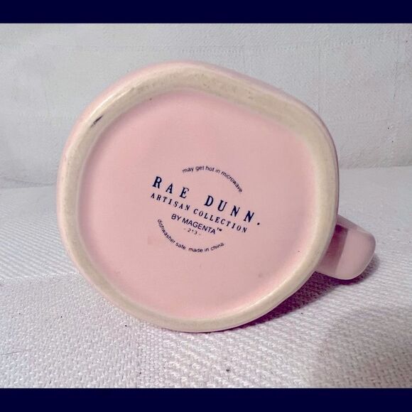 Rae Dunn Mug PINK I LOVE (heart) MOM Ceramic Cup Dishwasher Safe Magenta. - Picture 6 of 9